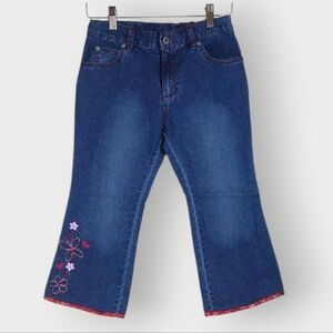 Pumpkin Patch Flare Jeans Girl's Size 10 Embroidered Flowers